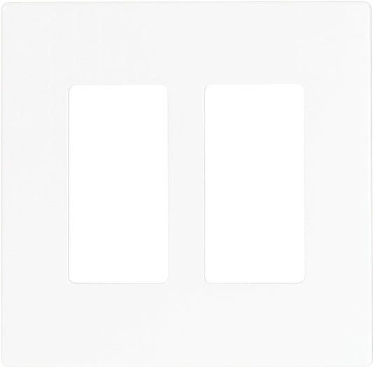 Arrow Hart PJS262W Wallplate, 4-7/8 in L, 4.94 in W, 2-Gang, Polycarbonate, White, High-Gloss