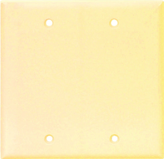 Eaton Cooper Wiring 2137V-BOX Wallplate, 4-1/2 in L, 4.56 in W, 0.08 in Thick, 2 -Gang, Thermoset, Ivory