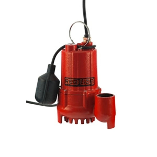 Red Lion 14942744 Sump Pump, 1-Phase, 4.4 A, 115 V, 1/3 hp, 1-1/2 in Outlet, 25 ft Max Head, 3350 gph, Cast Iron