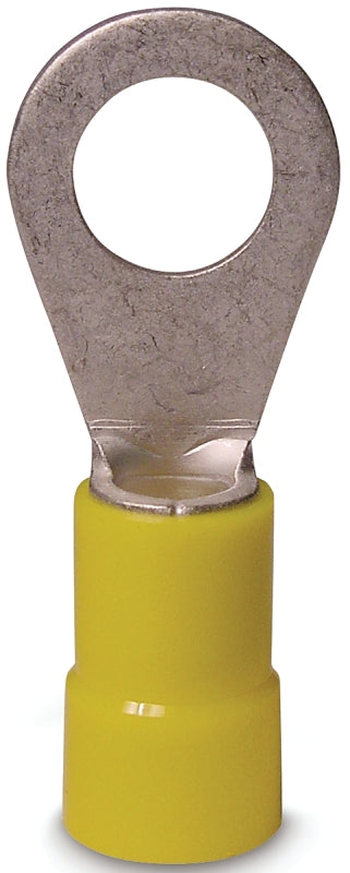 GB 20-107 Ring Terminal, 600 V, 12 to 10 AWG Wire, 12 to 1/4 in Stud, Vinyl Insulation, Copper Contact, Yellow