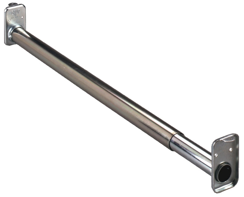 Knape & Vogt KV2 ZC 48 Adjustable Closet Rod, 1-1/16 in Dia, 48 to 72 in L, Steel, Zinc