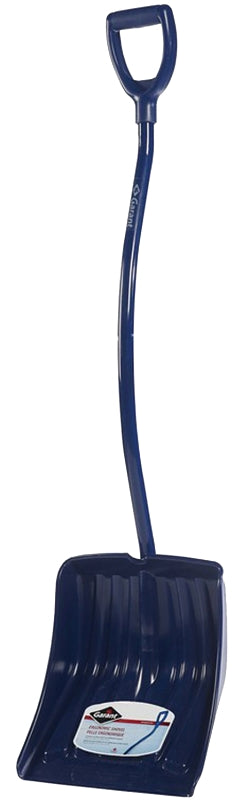 Garant YP139EAKD Snow Shovel, 14 in W Blade, 16-3/4 in L Blade, Polyethylene Blade, Aluminum Handle, 55 in OAL, Blue