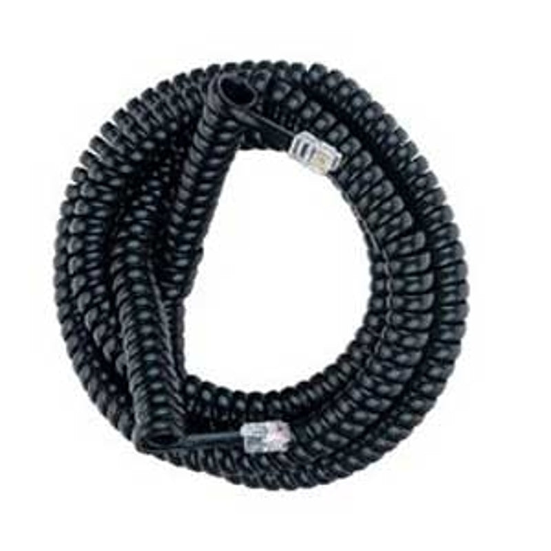 RCA CTP282BLR Telephone Receiver Coil Cord, 25 ft Wire, Plastic Sheath, Black Sheath