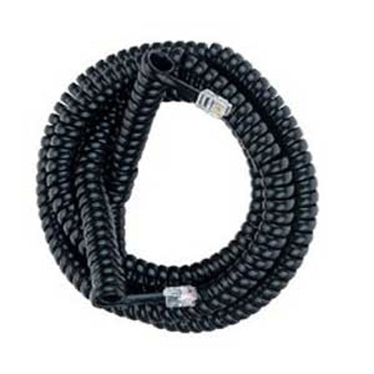 RCA CTP282BLR Telephone Receiver Coil Cord, 25 ft Wire, Plastic Sheath, Black Sheath