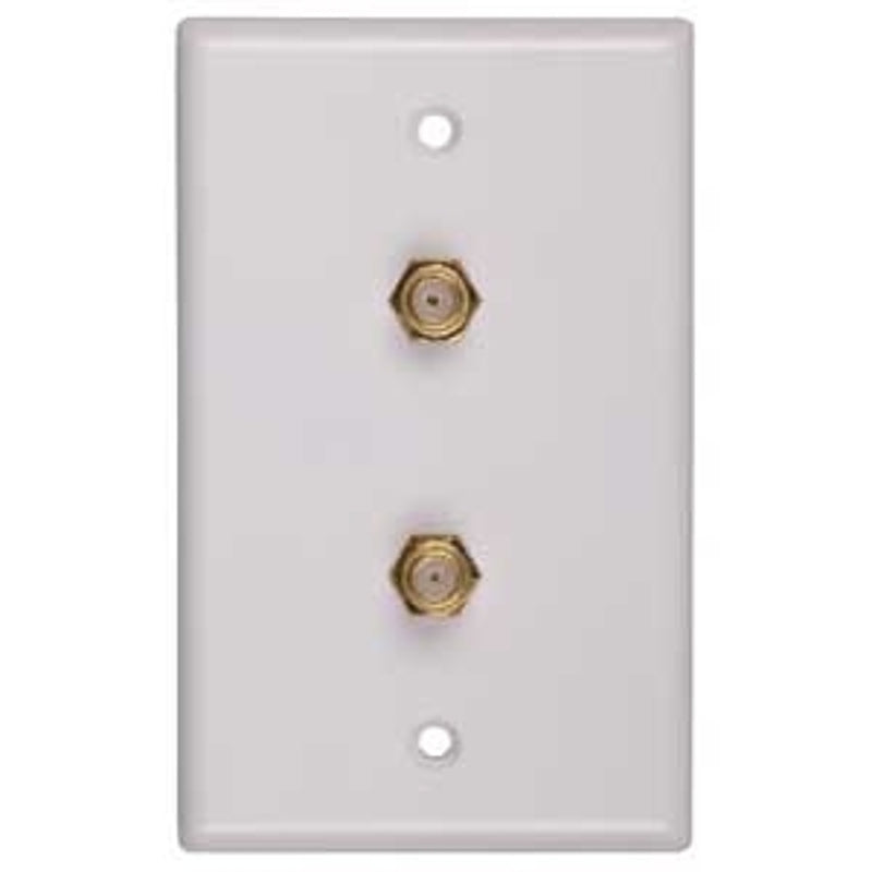 Voxx CVH128R Double Coaxial Wallplate, 1-Gang, White