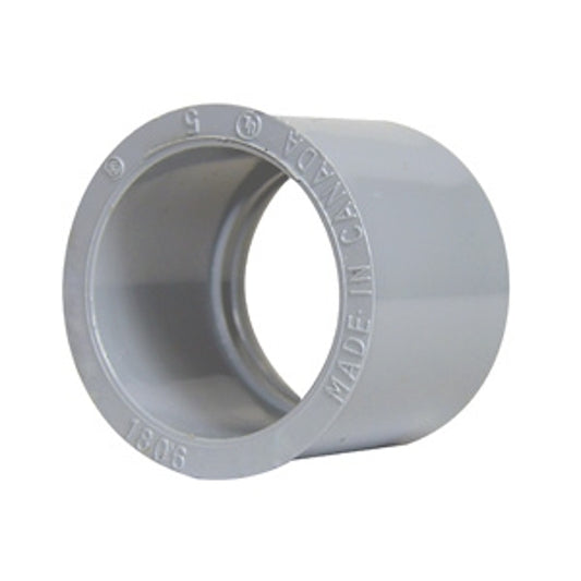 Kraloy 078355 Reducer Bushing, 1 x 3/4 in Slip, 1.05 in ID x 1.305 in OD Dia, 0.81 in L, PVC, Gray