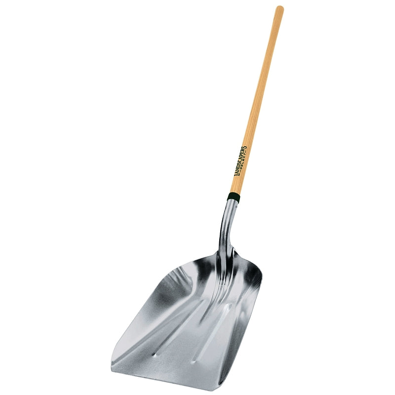 Landscapers Select 34606 Scoop Shovel, Aluminum Blade, Wood Handle