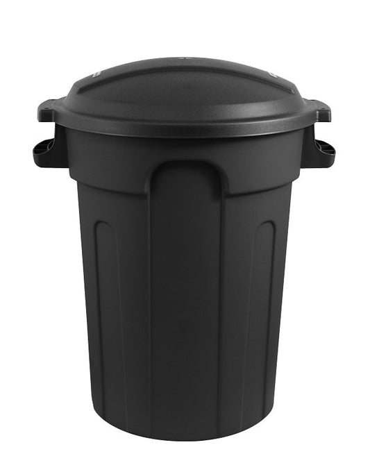 Gracious Living 16000-24 Garbage Can, 80 L Capacity, Plastic, Black, Snap-Lock Dome Lid Closure