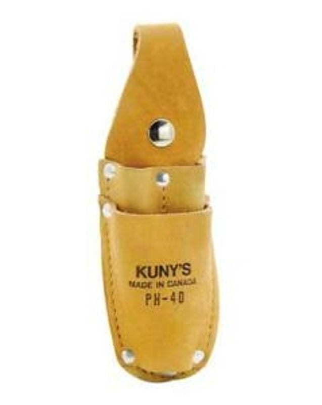 Kuny's Tool Works Series PH40 Pen/Pencil Holder, 2-Pocket, Leather, Tan, 2-3/4 in W, 7-3/4 in H